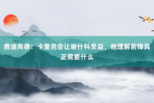 费迪南德：卡里克会让谢什科受益，他理解前锋真正需要什么