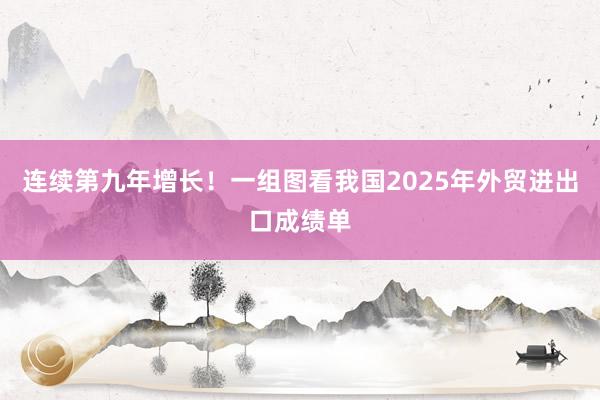 连续第九年增长！一组图看我国2025年外贸进出口成绩单
