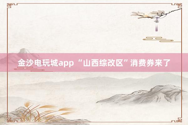 金沙电玩城app “山西综改区”消费券来了