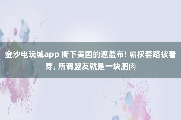 金沙电玩城app 撕下美国的遮羞布! 霸权套路被看穿, 所谓盟友就是一块肥肉