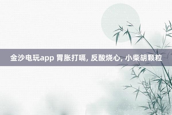 金沙电玩app 胃胀打嗝, 反酸烧心, 小柴胡颗粒