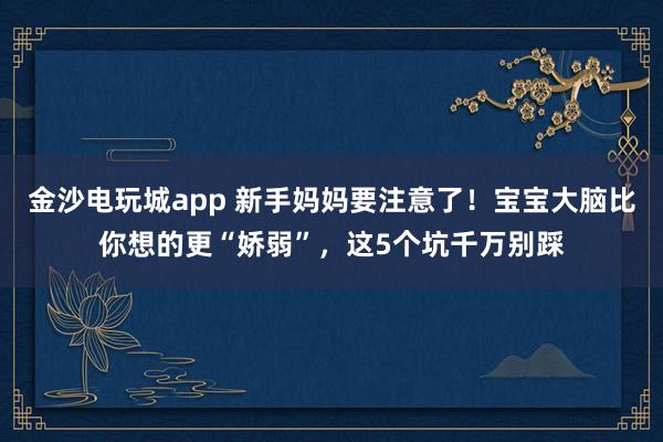 金沙电玩城app 新手妈妈要注意了！宝宝大脑比你想的更“娇弱”，这5个坑千万别踩