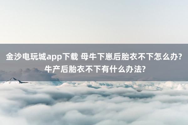 金沙电玩城app下载 母牛下崽后胎衣不下怎么办? 牛产后胎衣不下有什么办法?