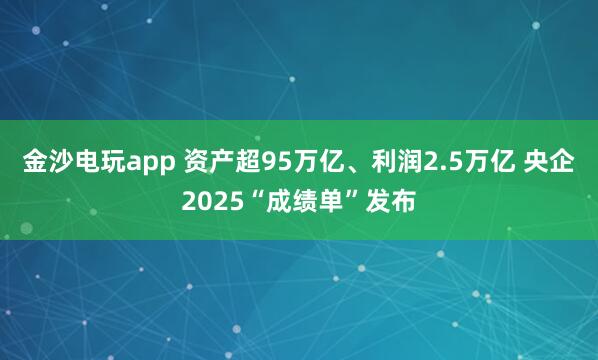 金沙电玩app 资产超95万亿、利润2.5万亿 央企2025“成绩单”发布