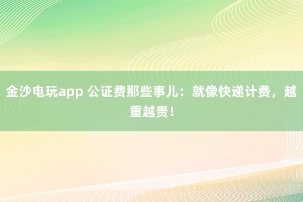 金沙电玩app 公证费那些事儿：就像快递计费，越重越贵！