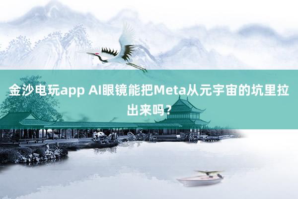 金沙电玩app AI眼镜能把Meta从元宇宙的坑里拉出来吗?