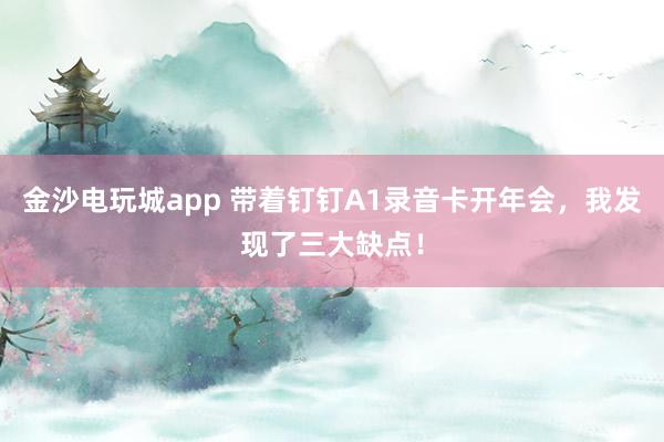 金沙电玩城app 带着钉钉A1录音卡开年会，我发现了三大缺点！