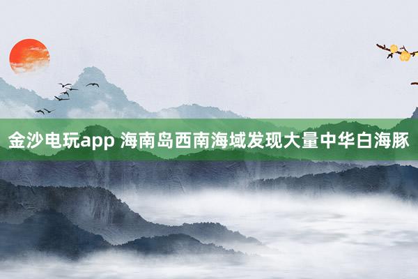 金沙电玩app 海南岛西南海域发现大量中华白海豚